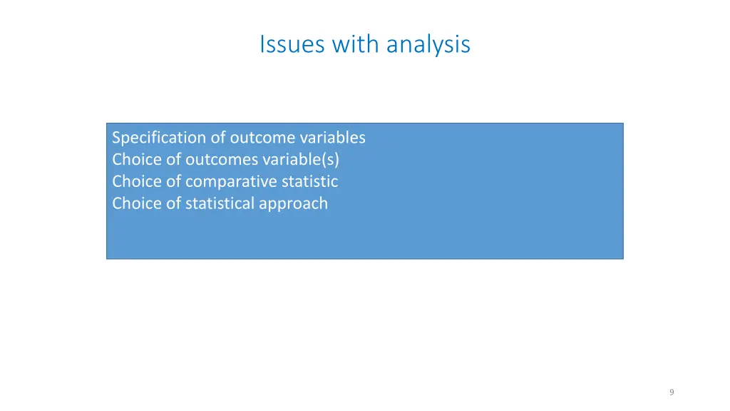 issues with analysis