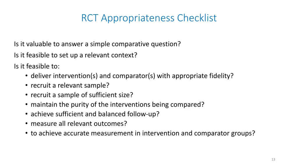 rct appropriateness checklist