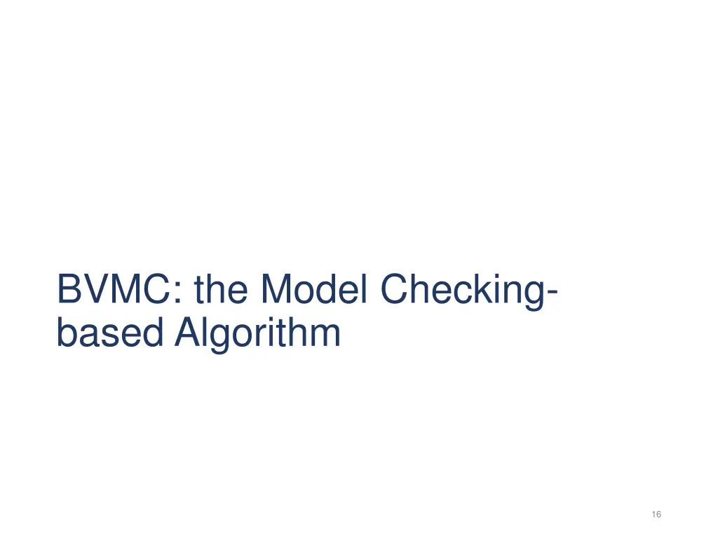 bvmc the model checking based algorithm