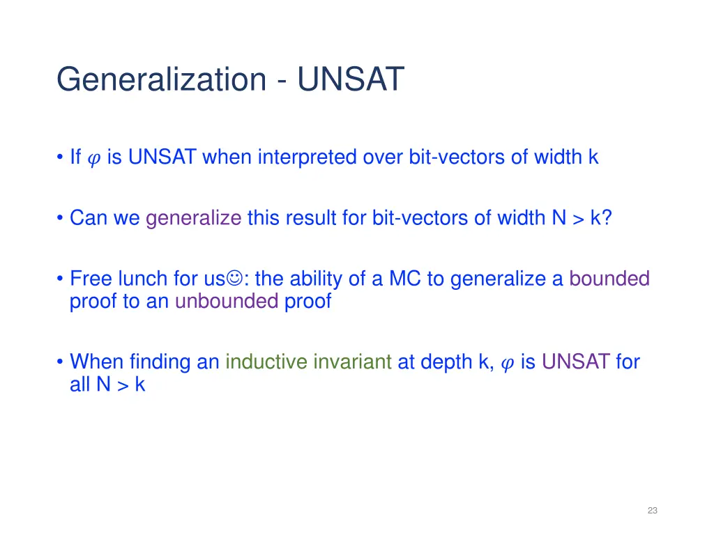 generalization unsat 1