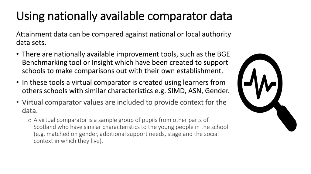 using nationally available comparator data using