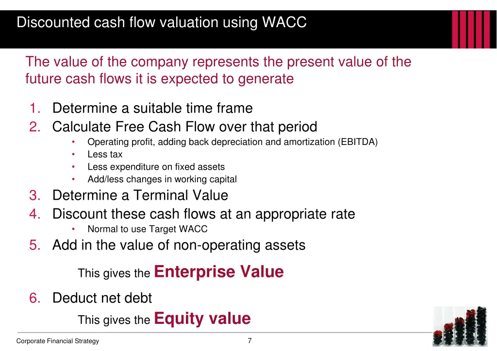discounted cash flow valuation using wacc