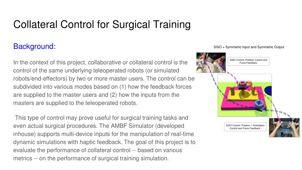 collateral control for surgical training
