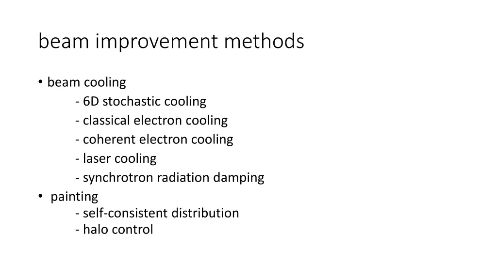 beam improvement methods