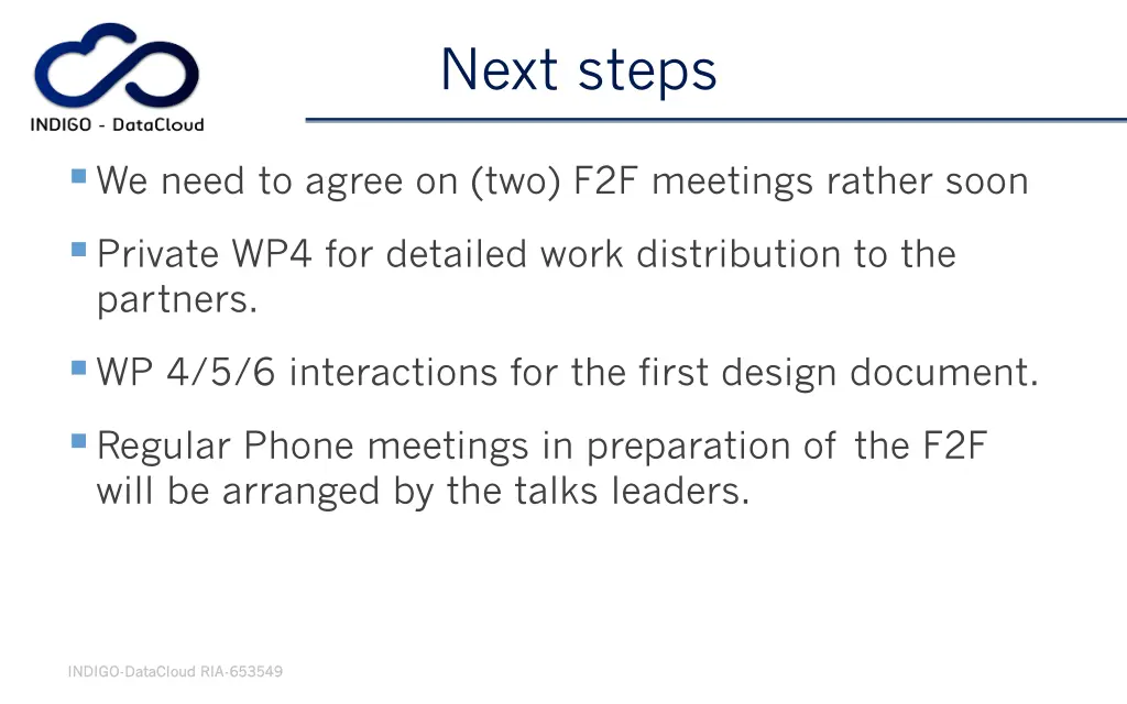 next steps