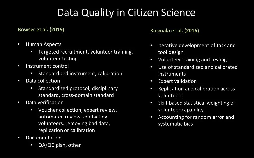 data quality in citizen science