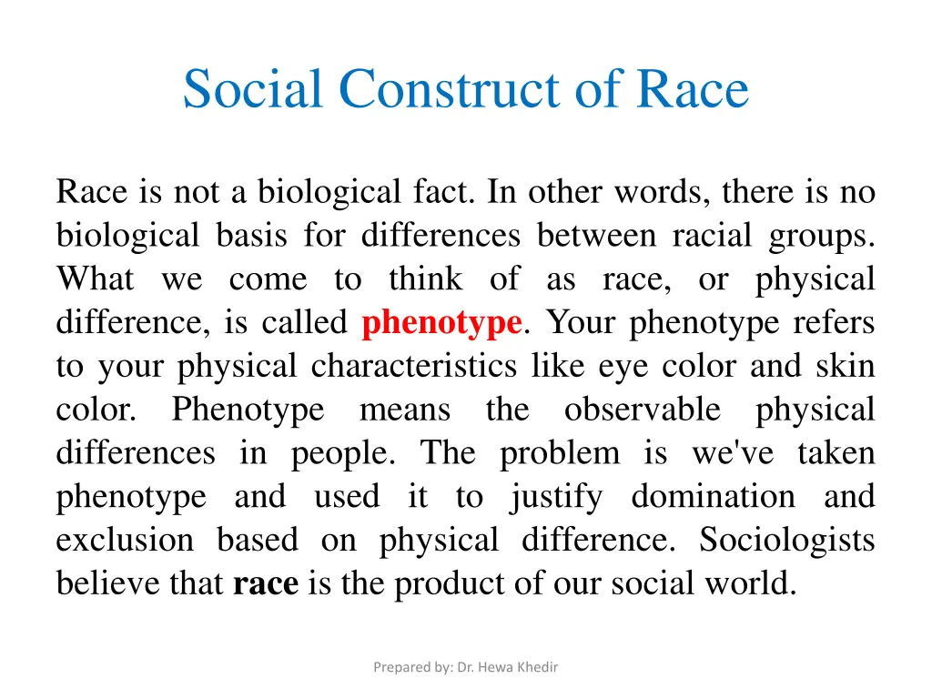 social construct of race