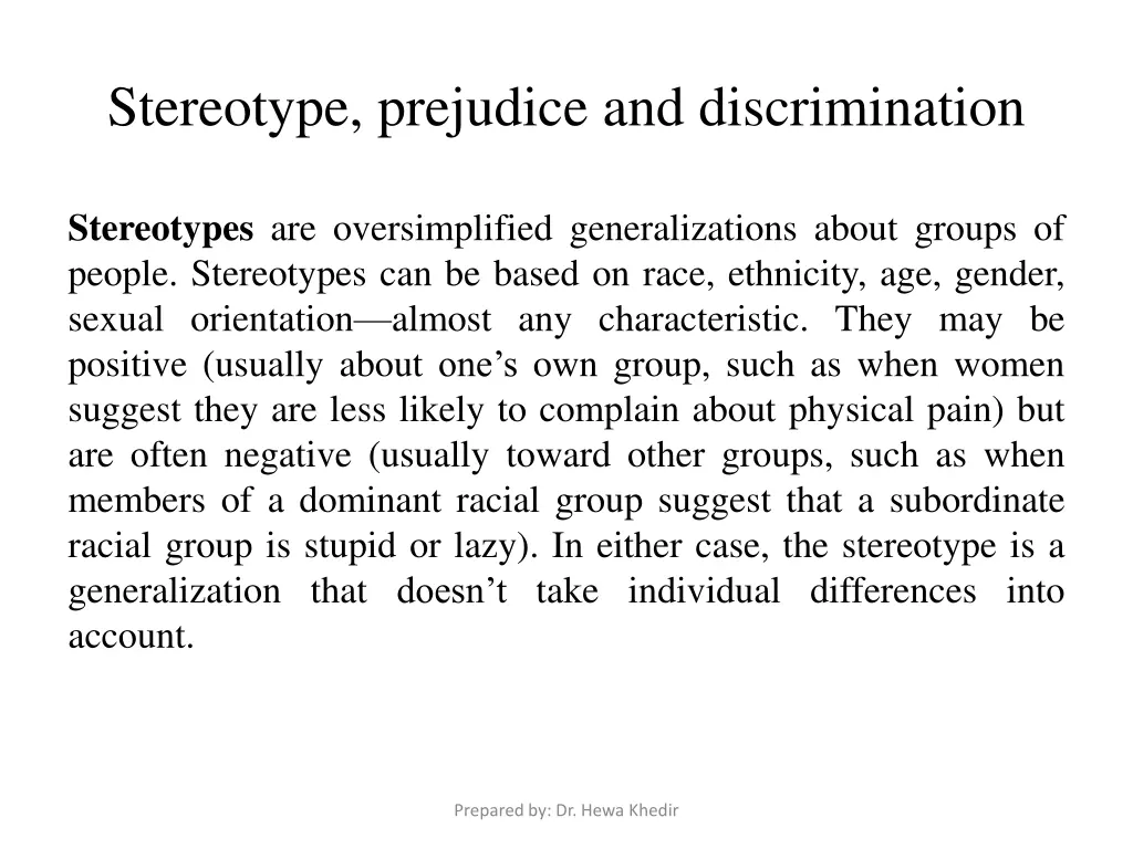 stereotype prejudice and discrimination