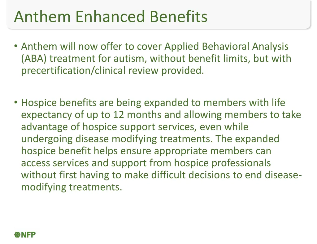 anthem enhanced benefits