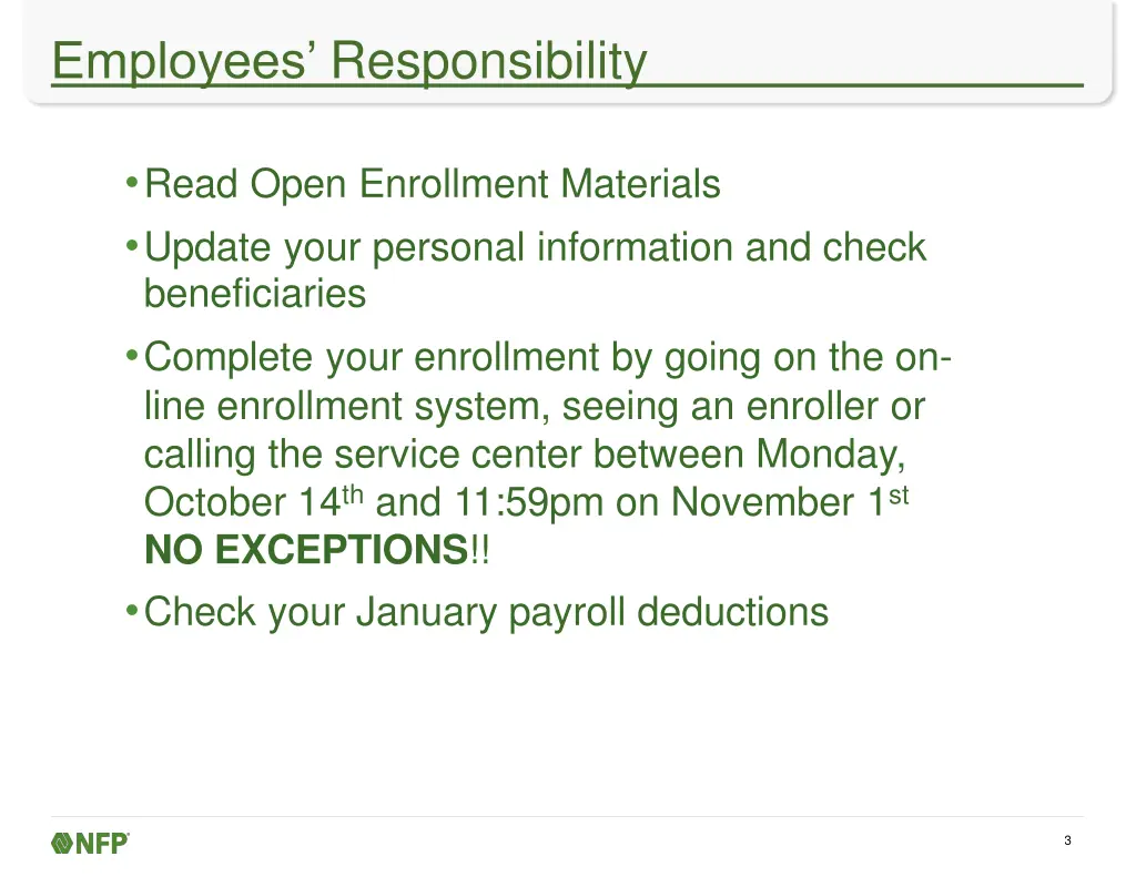 employees responsibility