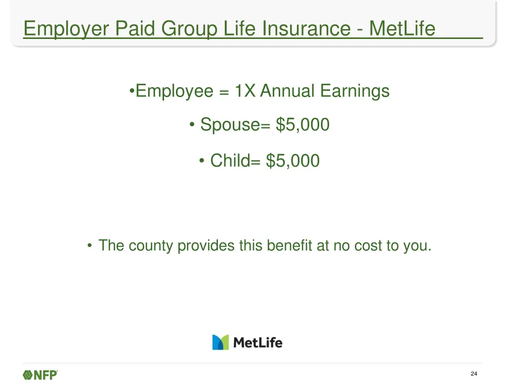 employer paid group life insurance metlife
