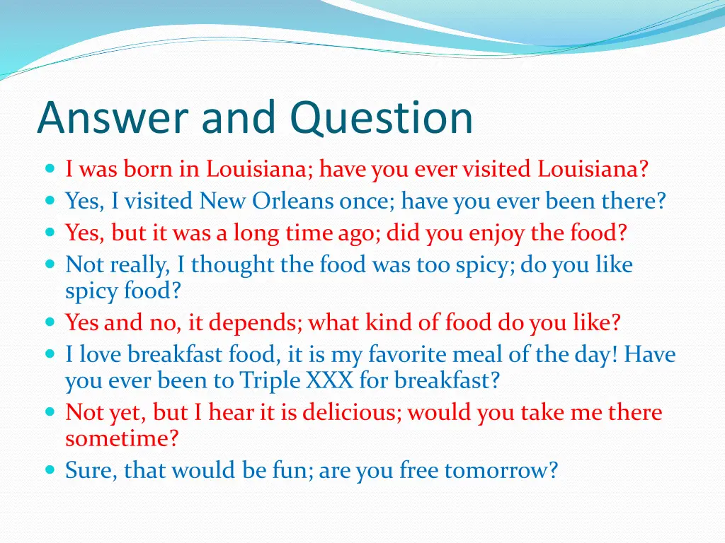 answer and question