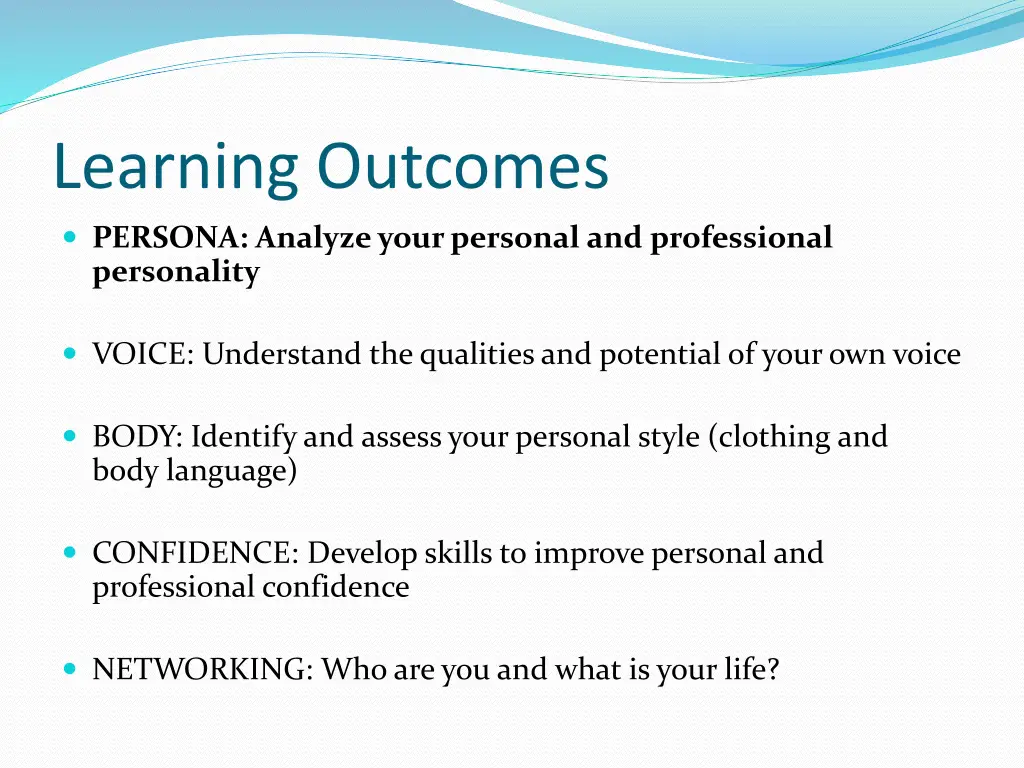 learning outcomes 1