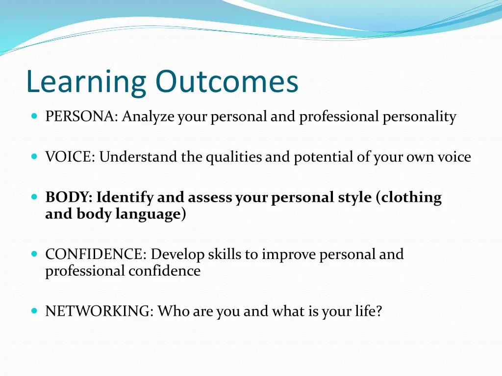 learning outcomes 3