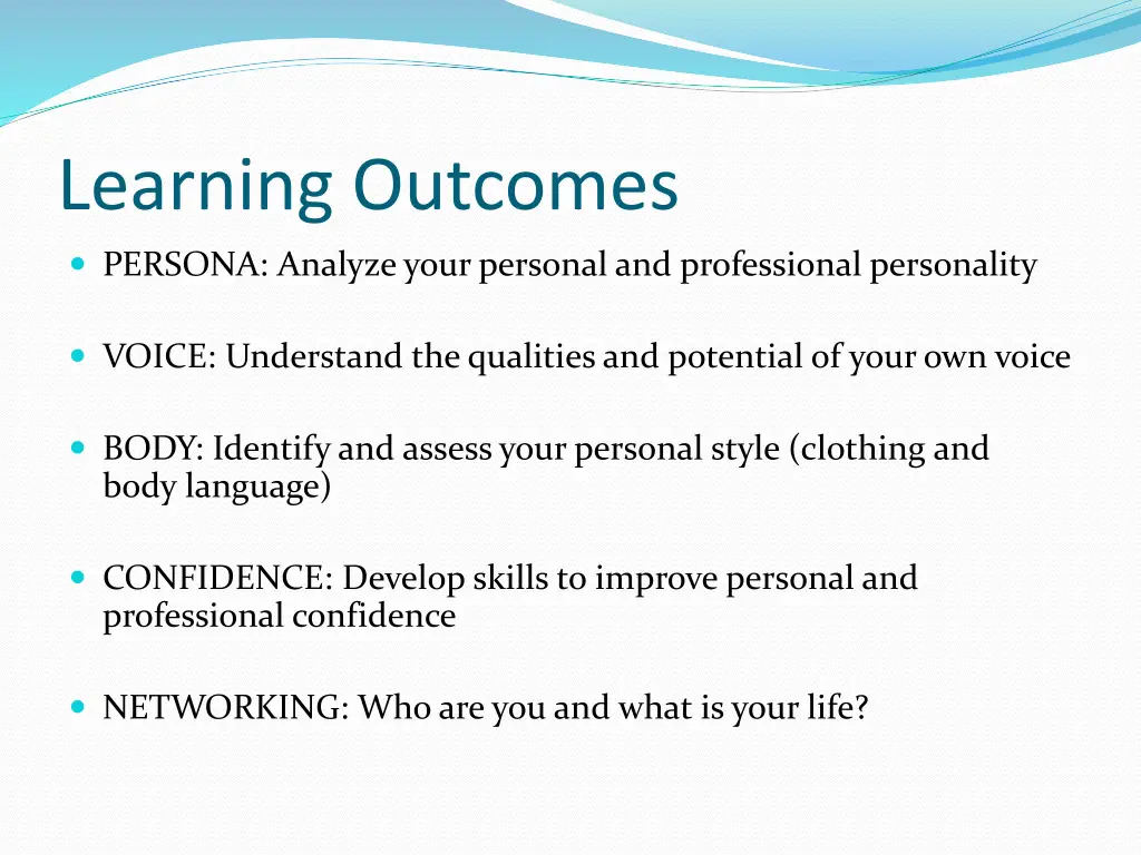 learning outcomes 6
