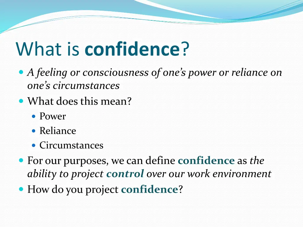 what is confidence