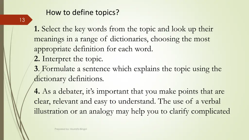 how to define topics