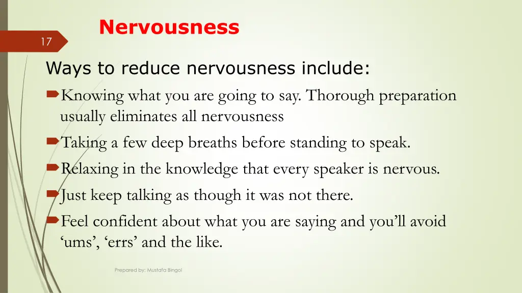 nervousness