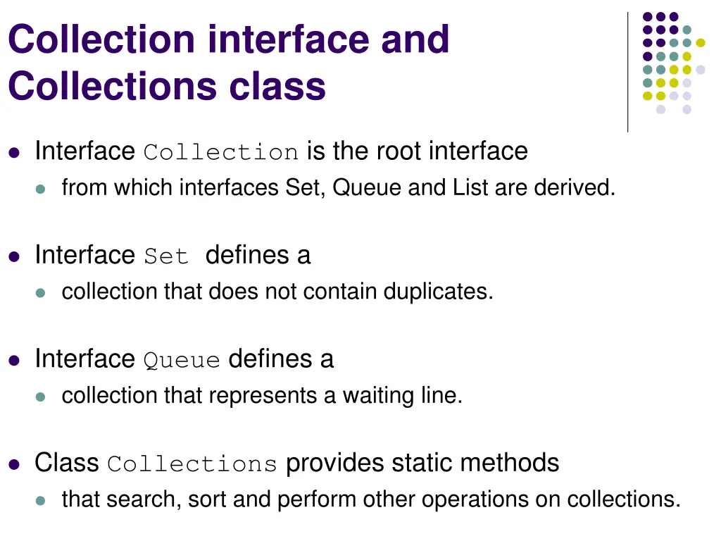 collection interface and collections class 1