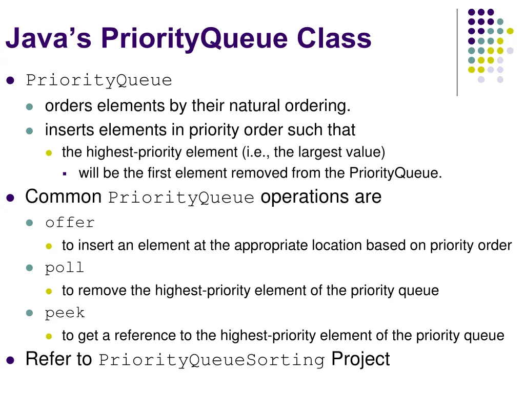 java s priorityqueue class