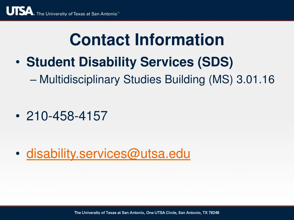 contact information student disability services