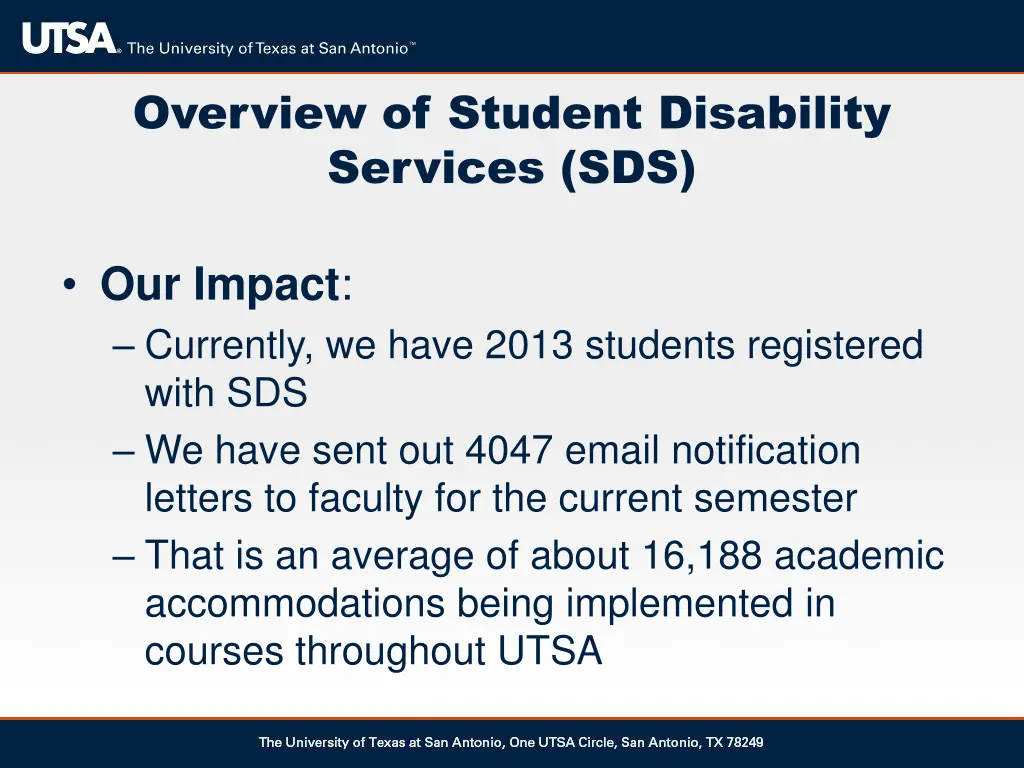 overview of student disability services sds 1