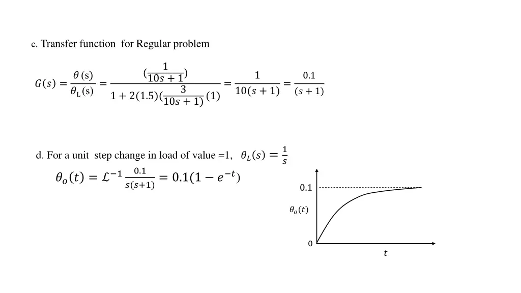 c transfer function for regular problem