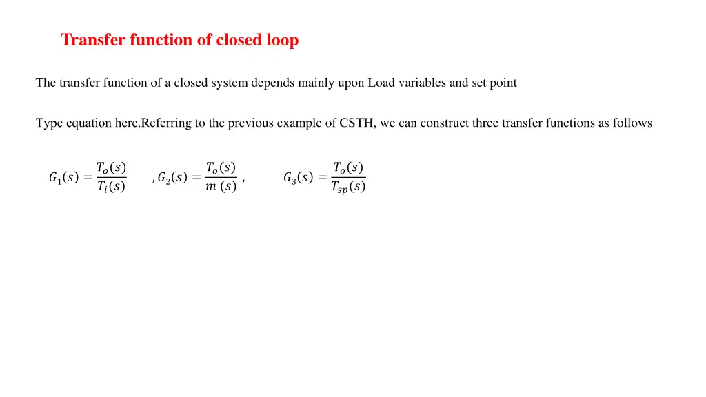 transfer function of closed loop