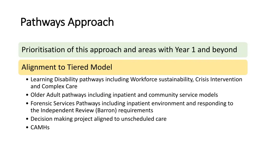 pathways approach pathways approach