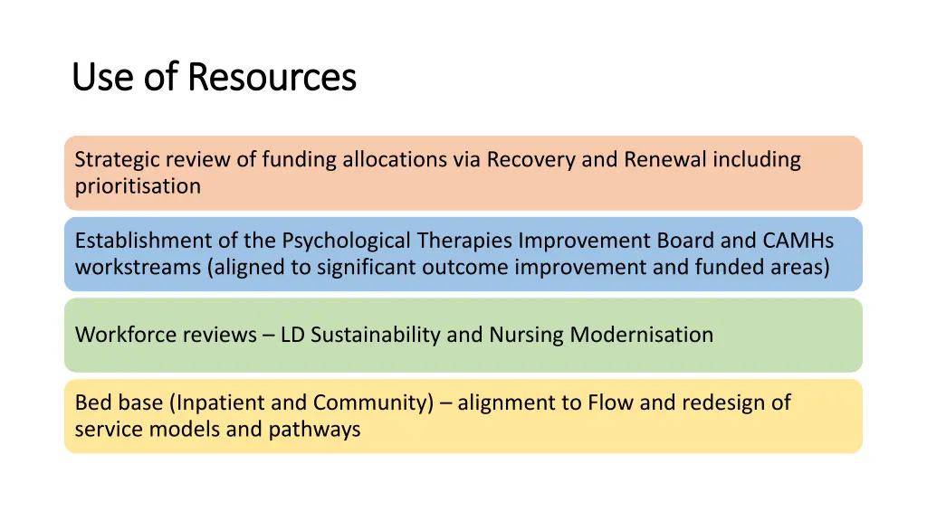 use of resources use of resources
