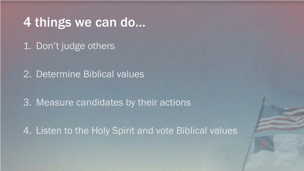 4 things we can do