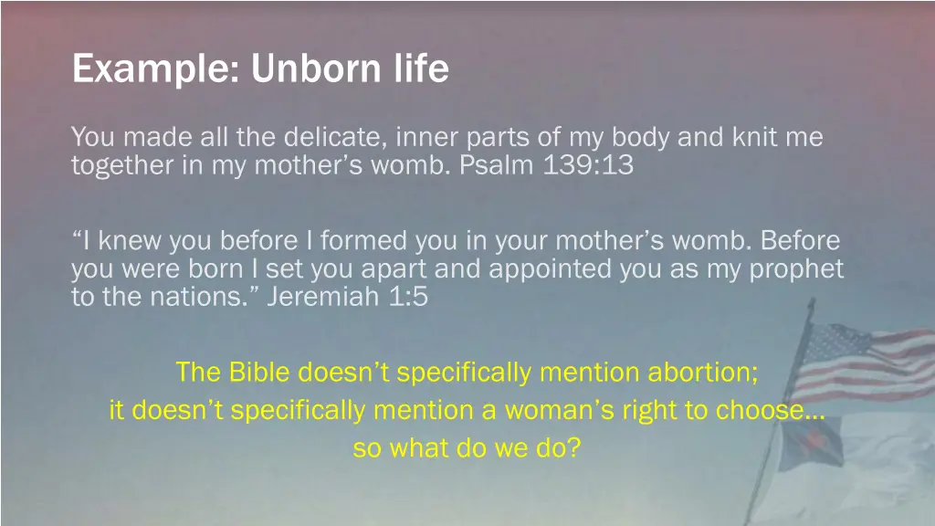 example unborn life