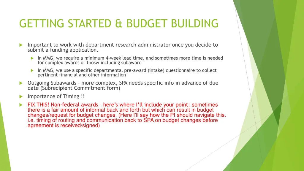 getting started budget building