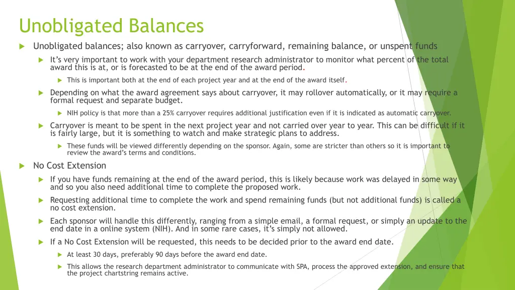 unobligated balances