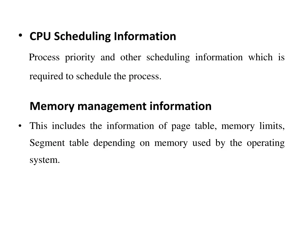 cpu scheduling information