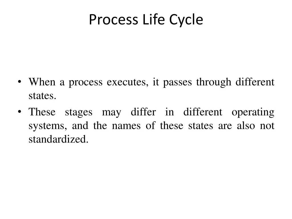 process life cycle