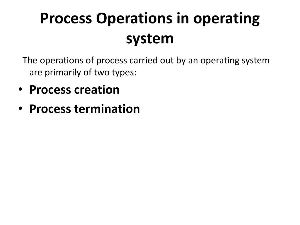 process operations in operating system