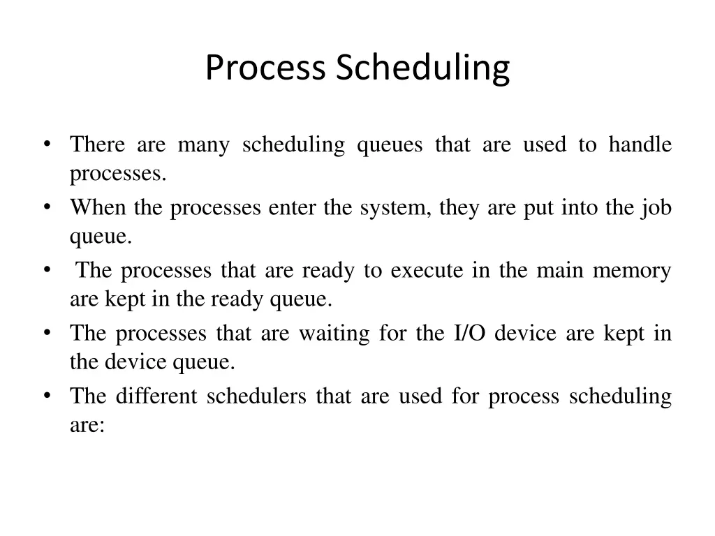 process scheduling