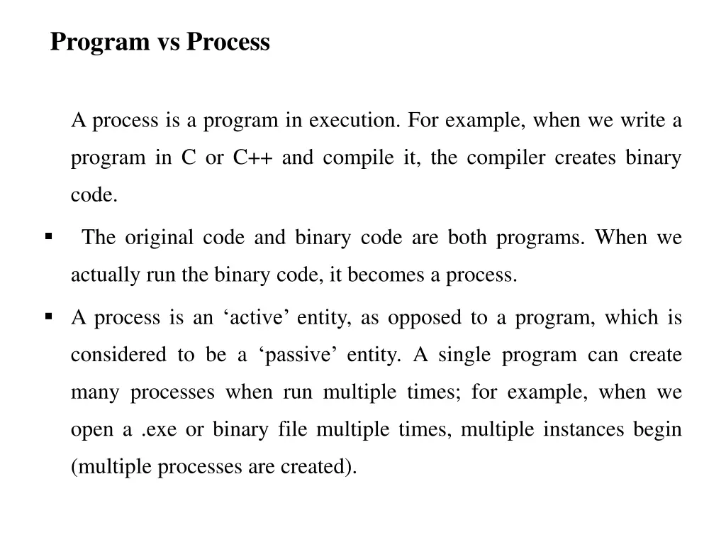 program vs process
