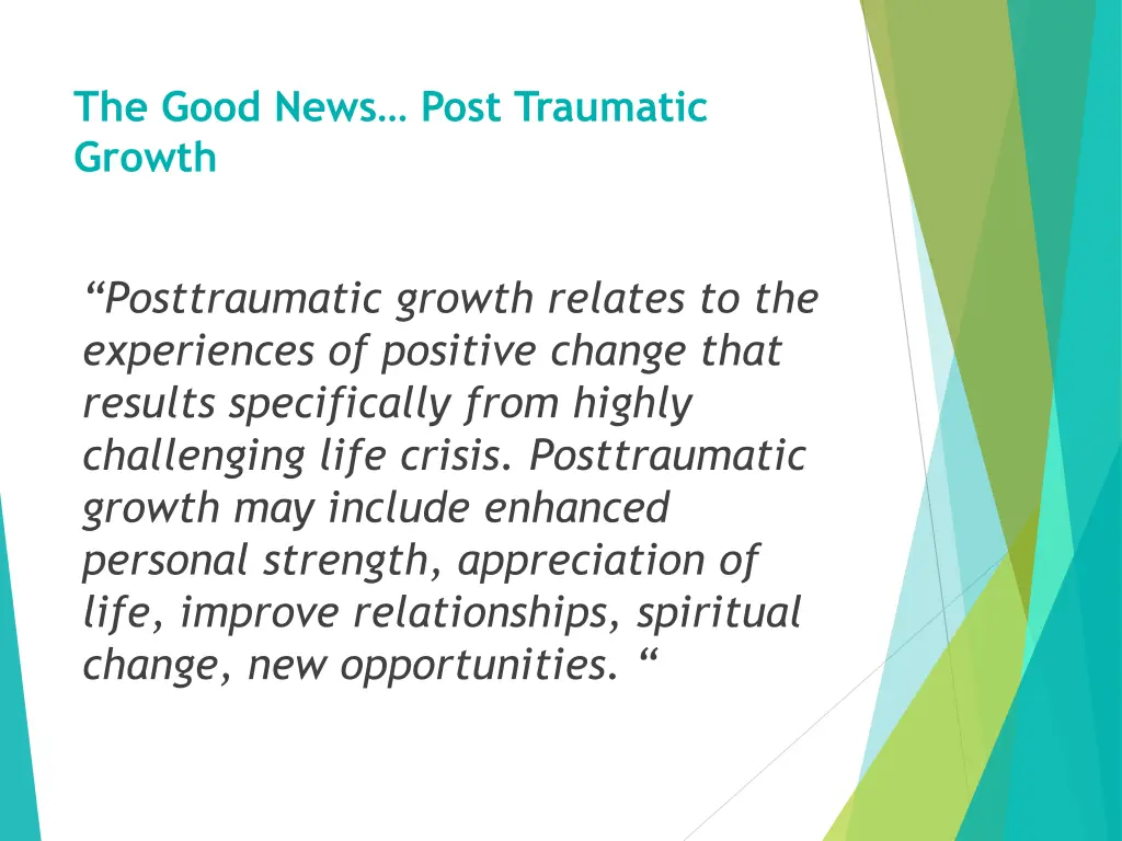 the good news post traumatic growth