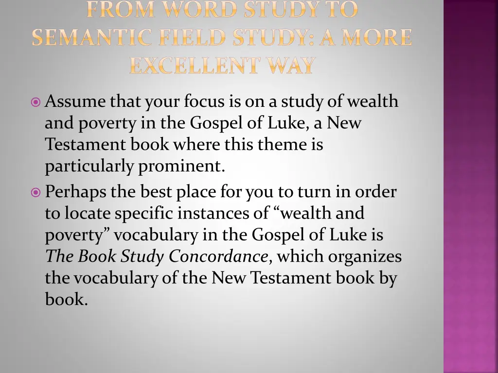 from word study to semantic field study a more 1