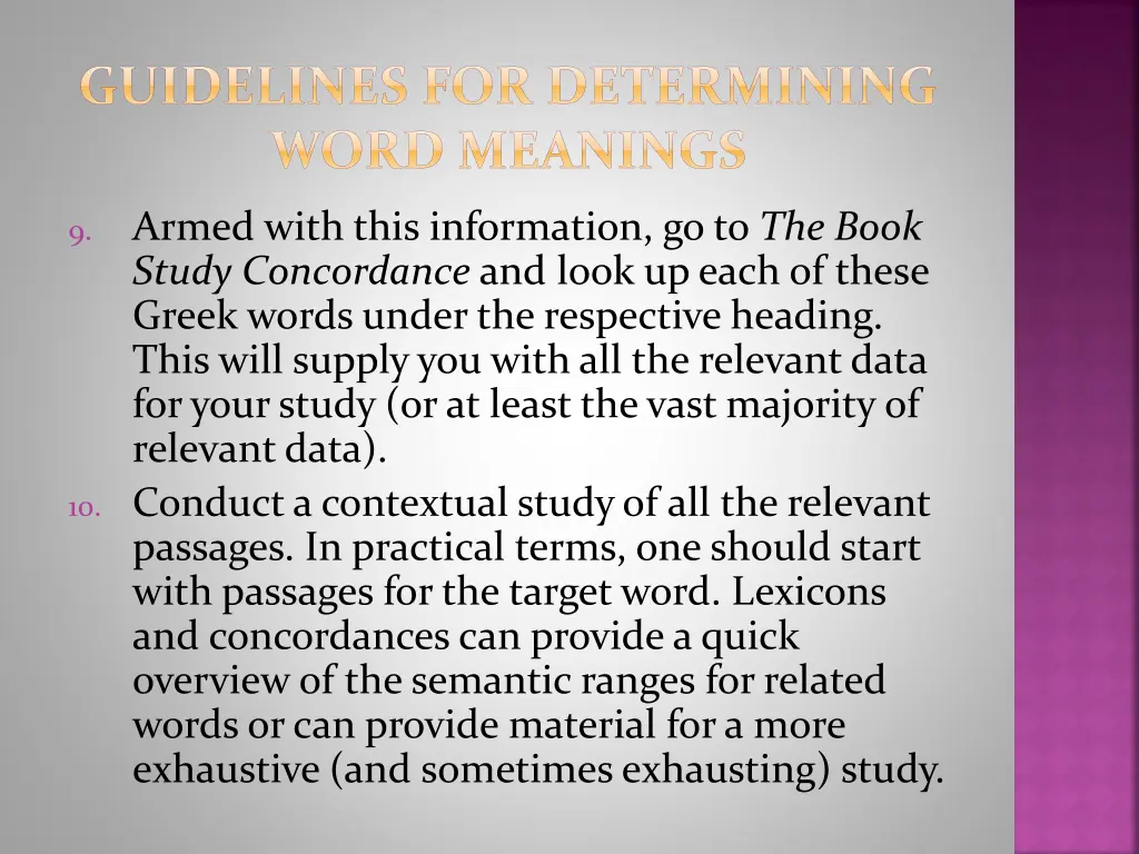 guidelines for determining word meanings 3