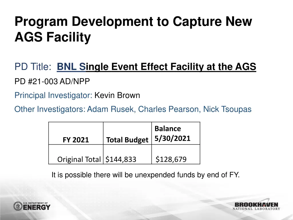 program development to capture new ags facility