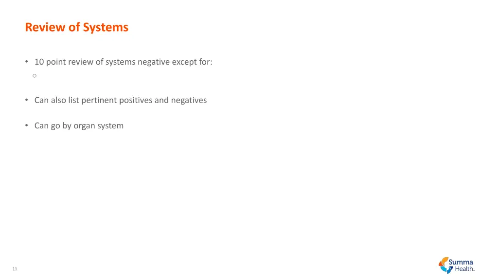 review of systems 1
