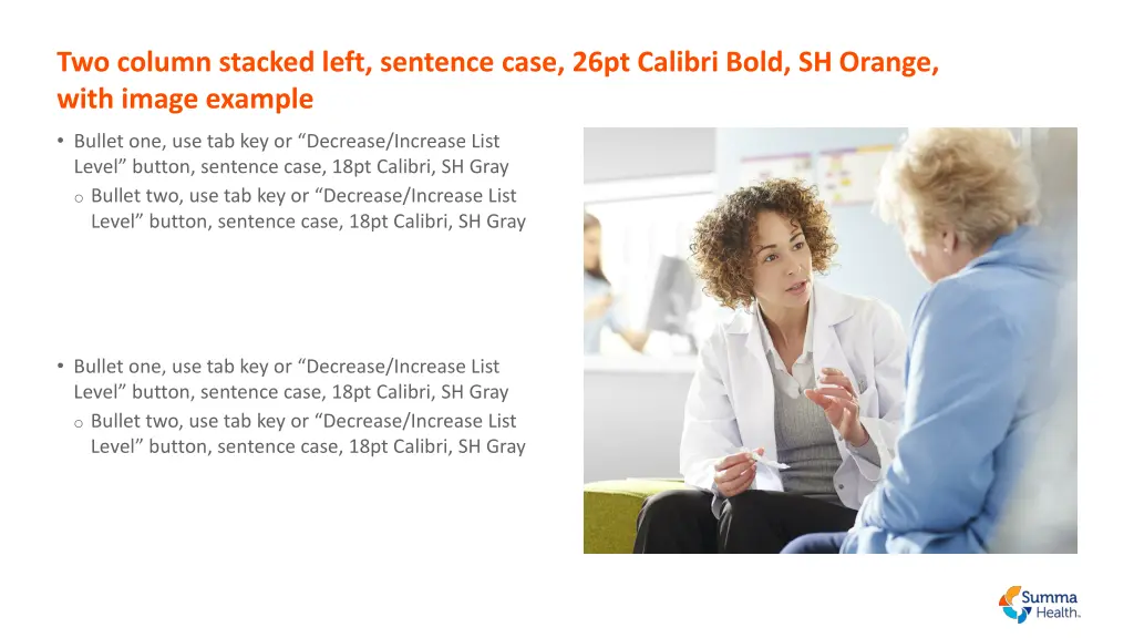 two column stacked left sentence case 26pt