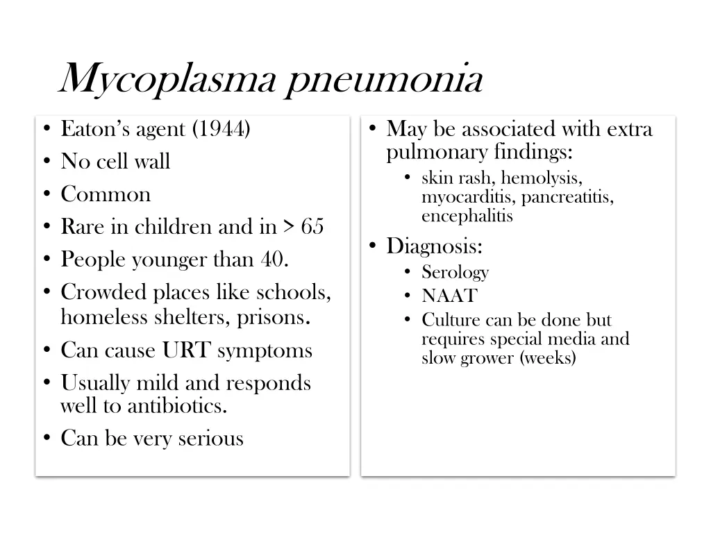 mycoplasma pneumonia