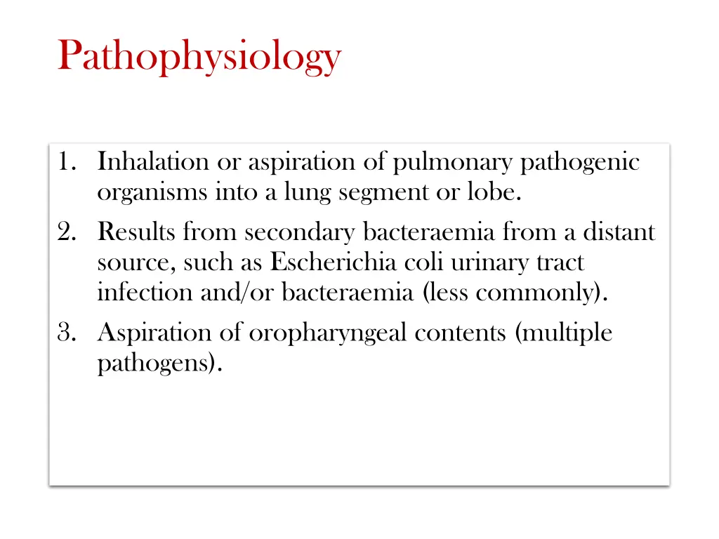 pathophysiology