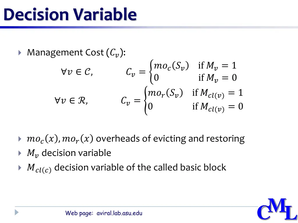 decision variable
