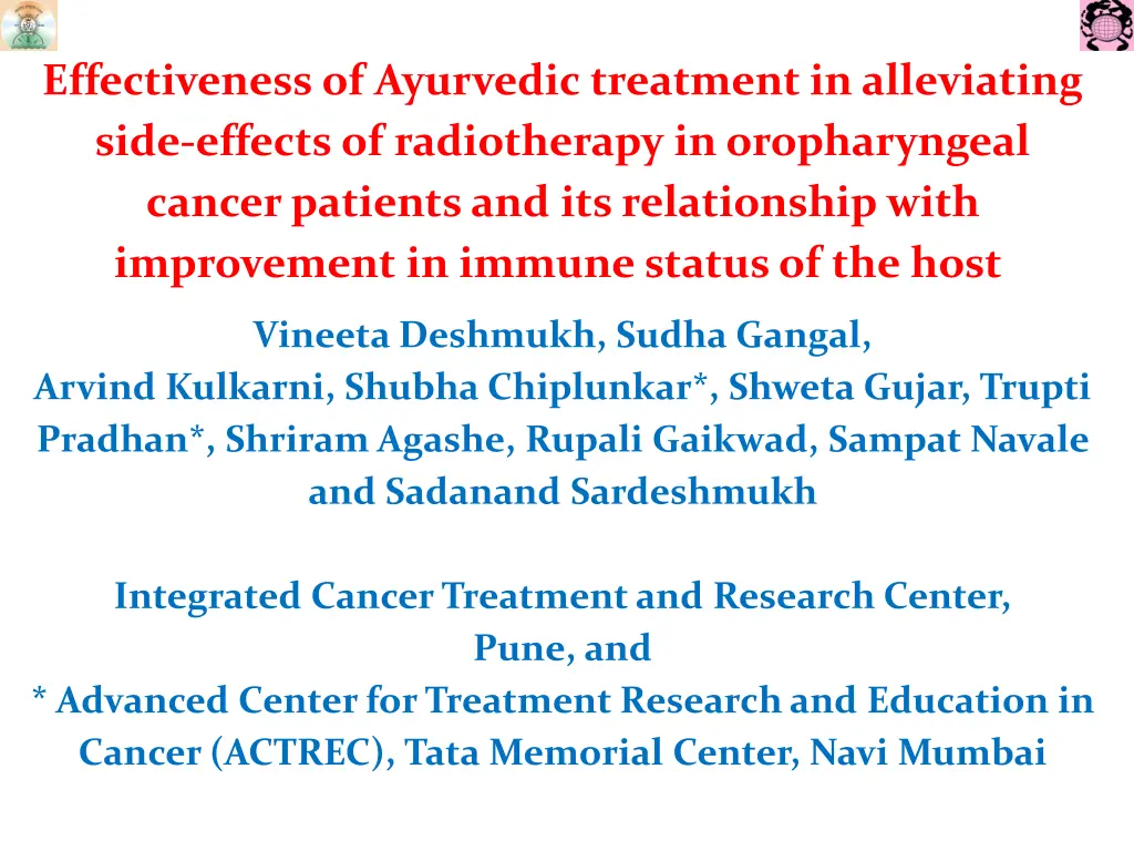 effectiveness of ayurvedic treatment