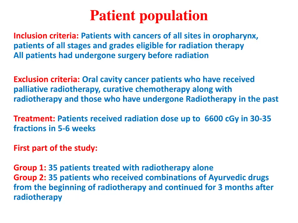 patient population